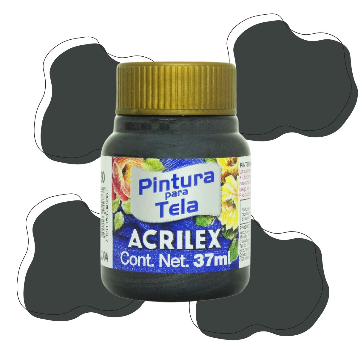 Pintura Acrilica Metalizada Tela Acrilex 37ml Color a Escoger