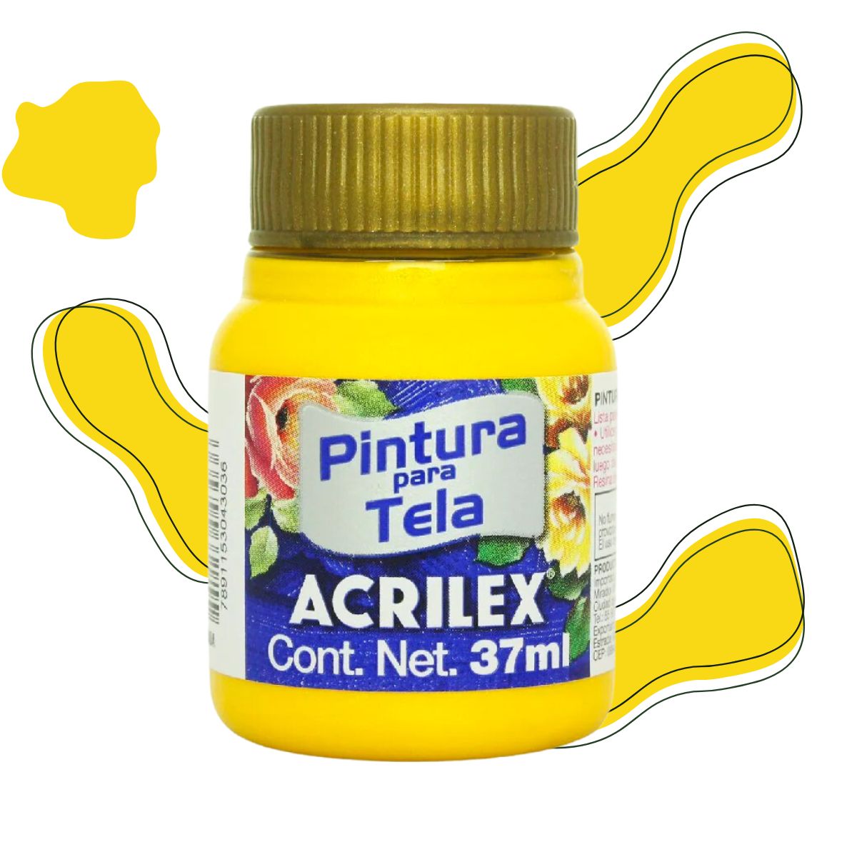 Pintura Acrilica Metalizada Tela Acrilex 37ml Color a Escoger
