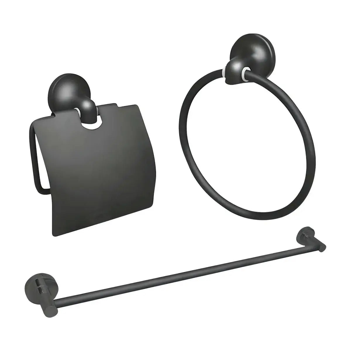Set De Accesorios Para Baño Acabado Negro Mate Adir - Maxflu