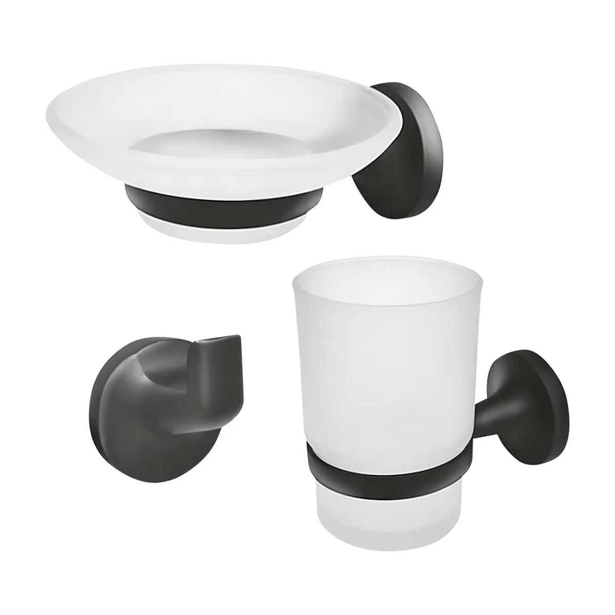 Juego De Accesorios Para Baño Maxflu 16250 Negro Mate