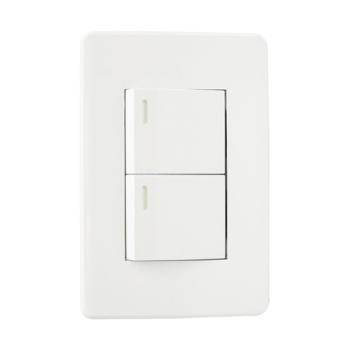Apagador Doble Placa Blanca 36 mm Argos