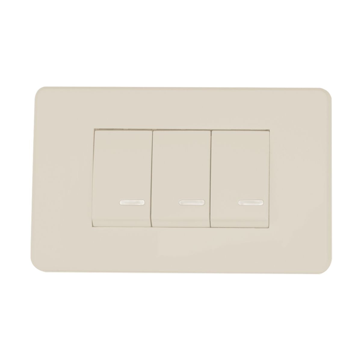 Apagador Triple Placa Marfil Línea Niza Argos