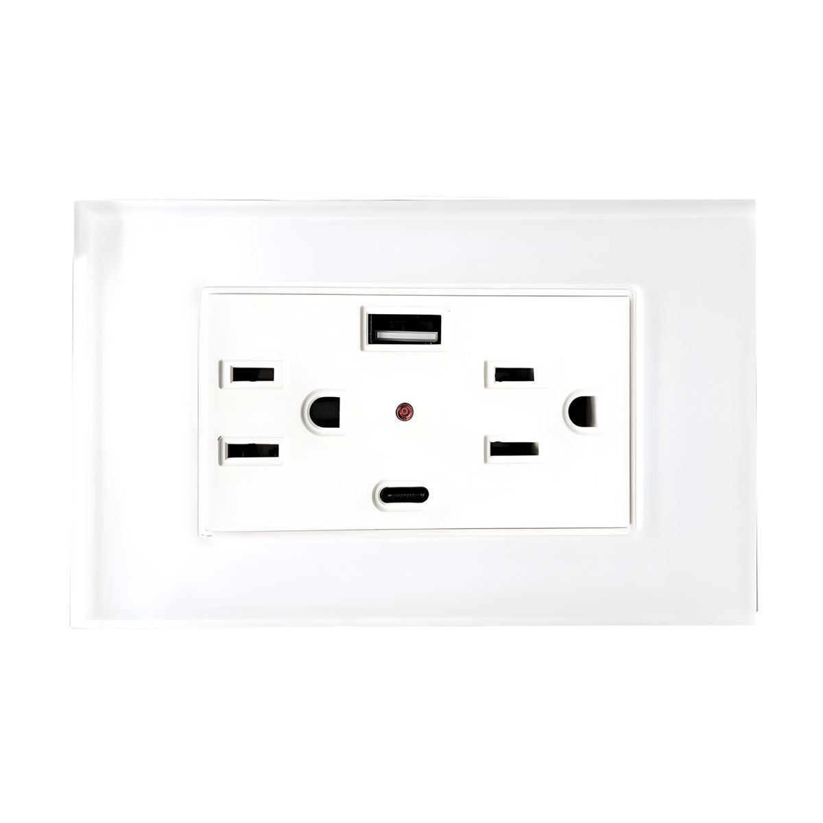 Argos Contacto Doble Aterrizado Entradas USB Tipo A C Placa Acrílico Blanca 72 mm