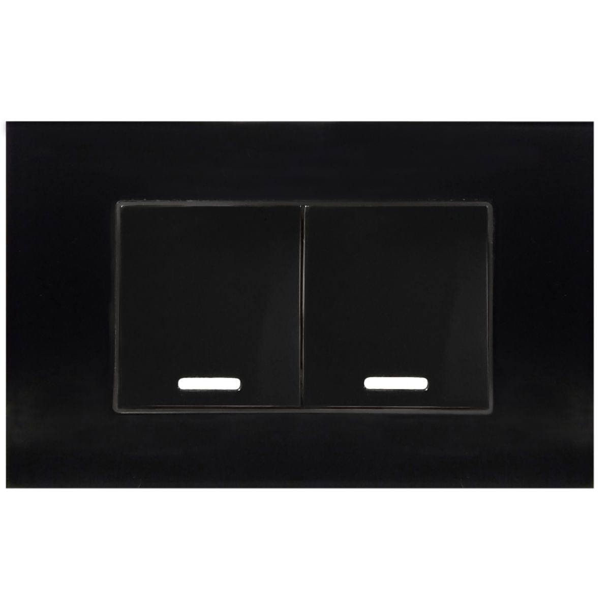 Apagador Doble Argos Monaco Placa Acrilico Negro 36mm