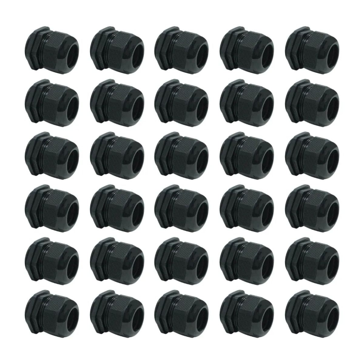 Pack 30 Conectores Glándula Nylon Argos 1/2 Pulgada Negro