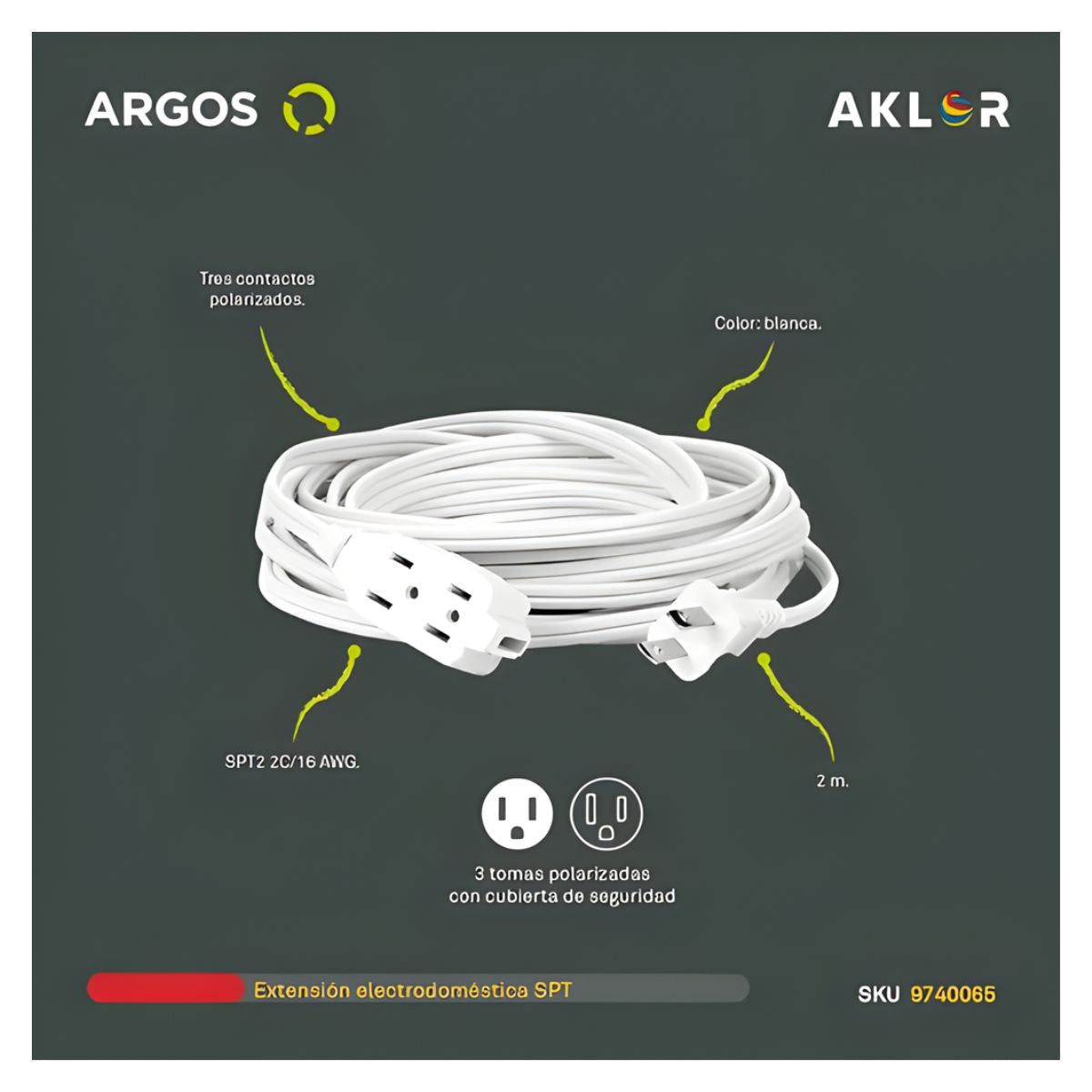 Extension Electrodomestica 2 Metros Argos