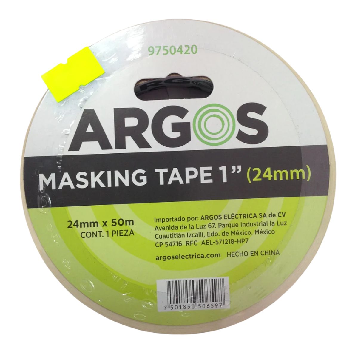 Cinta Masking Tape Argos 24mmx50m Uso General Papel Crepado