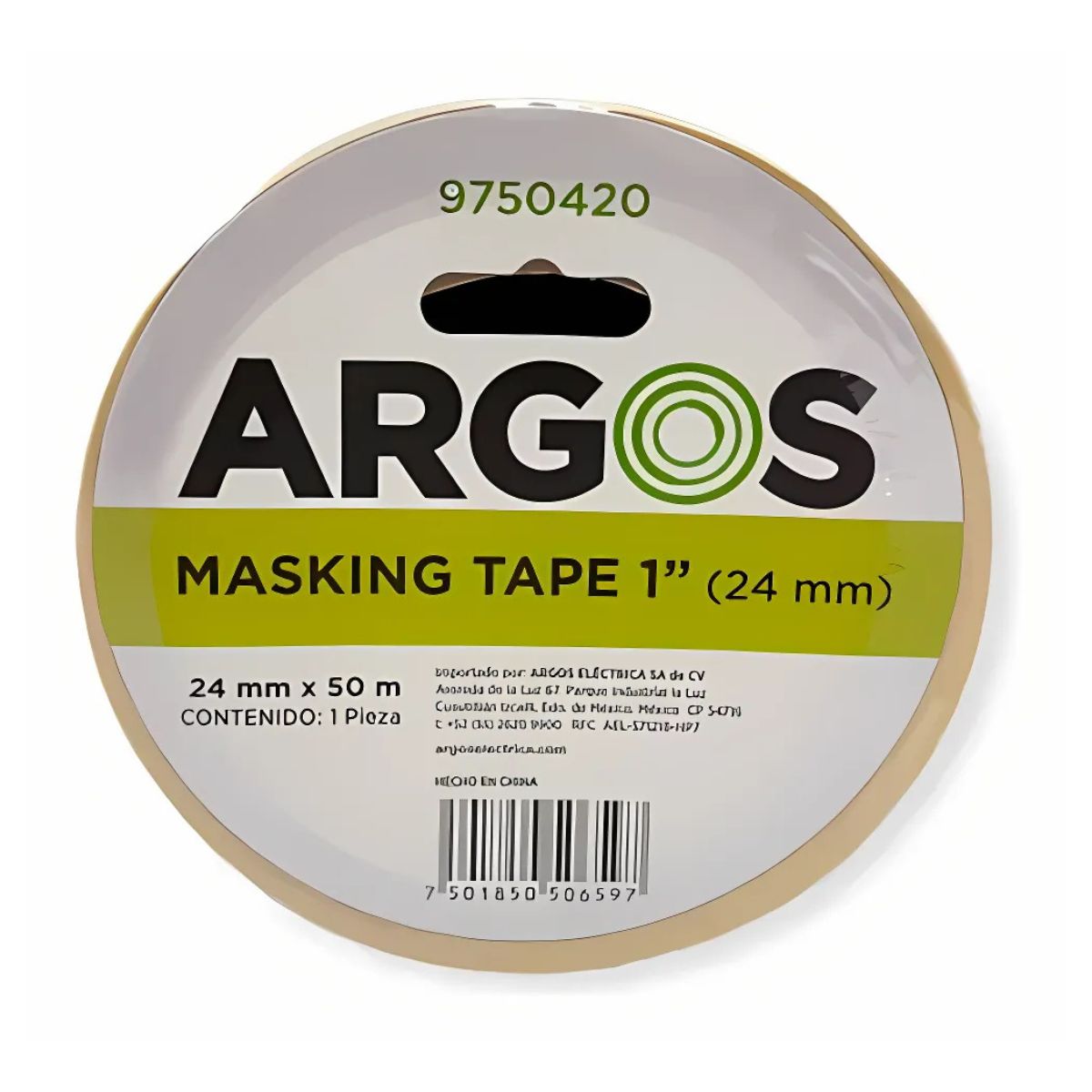 Cinta Masking Tape Argos 24mmx50m Uso General Papel Crepado