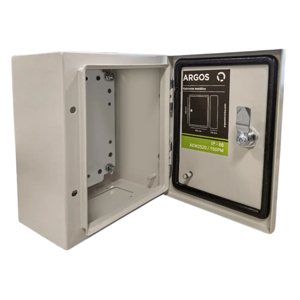 Gabinete Metalico Argos 250x200x150mm Ip-66 Color Beige