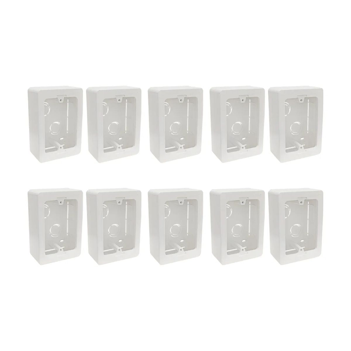 10pz Caja Universal Argos Placa Tomacorriente Interruptor Blanco