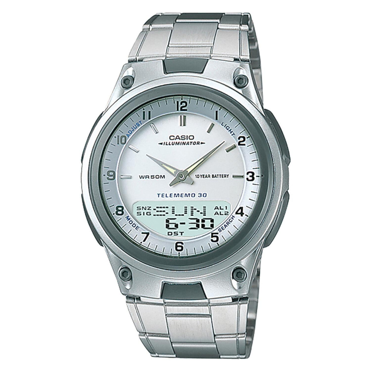 Reloj Casio Aw-80d-7av Color Plateado Acero Inoxidable