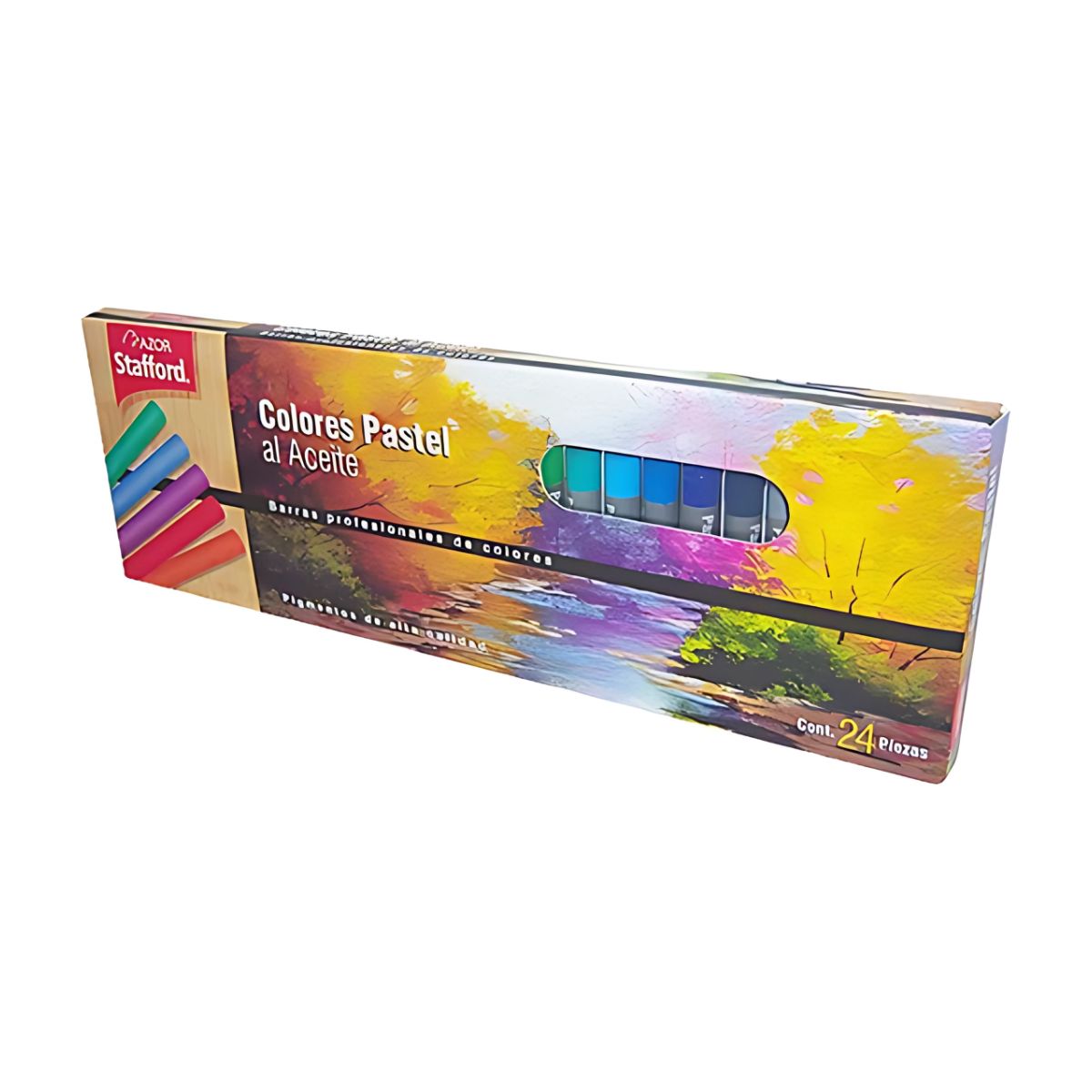 Set 24 Colores Gises Pastel Al Aceite Dibujo Azor Stafford