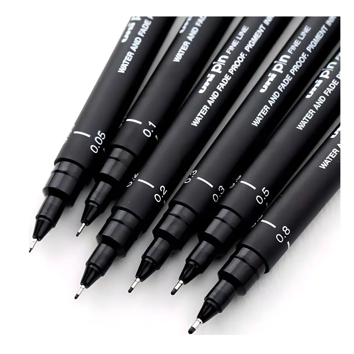 6 Estilografo Ultrafino Pin Uni Ball Color Negro Dibujo