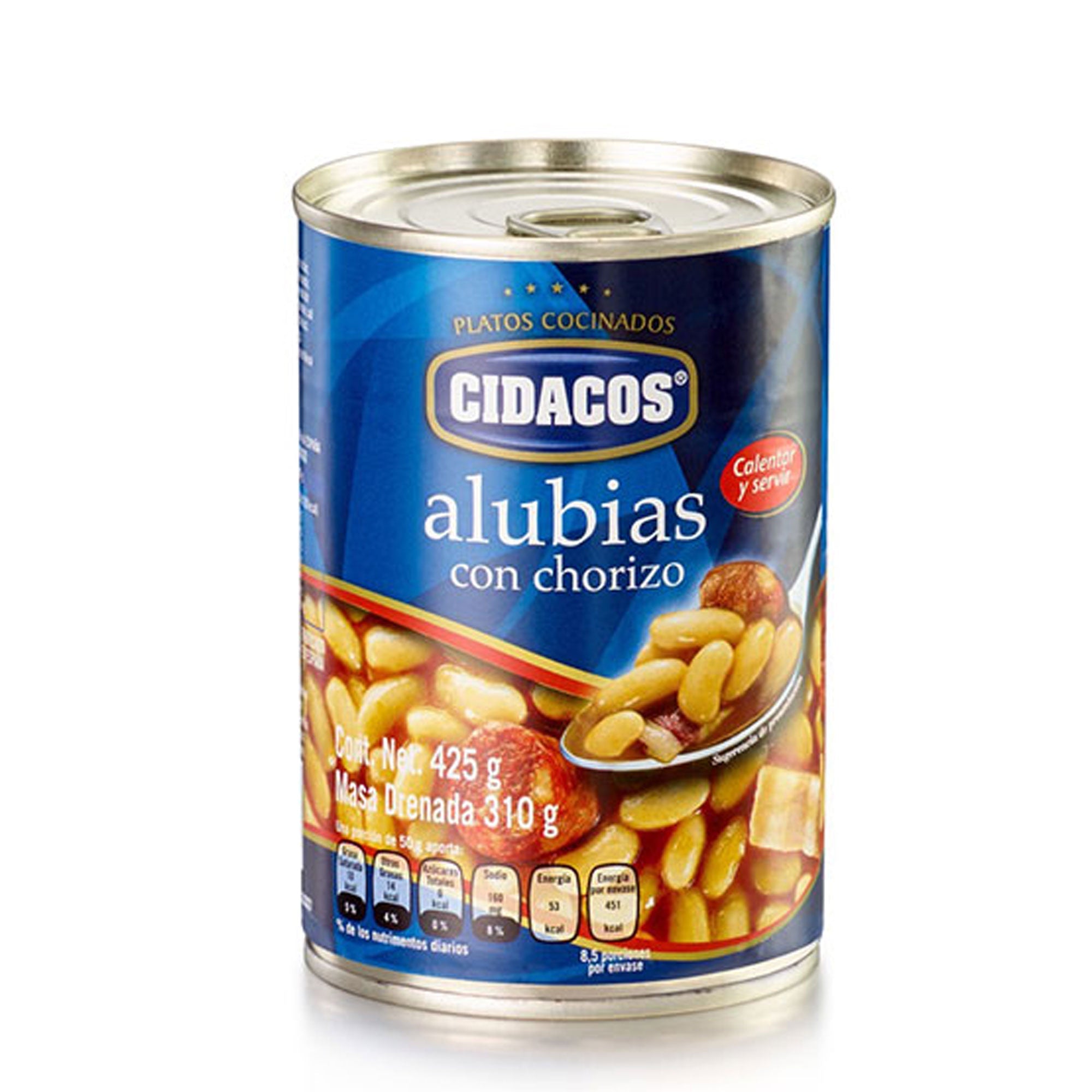 Alubias con Chorizo 425g - Enlatados y Conservas La casa del bacalao