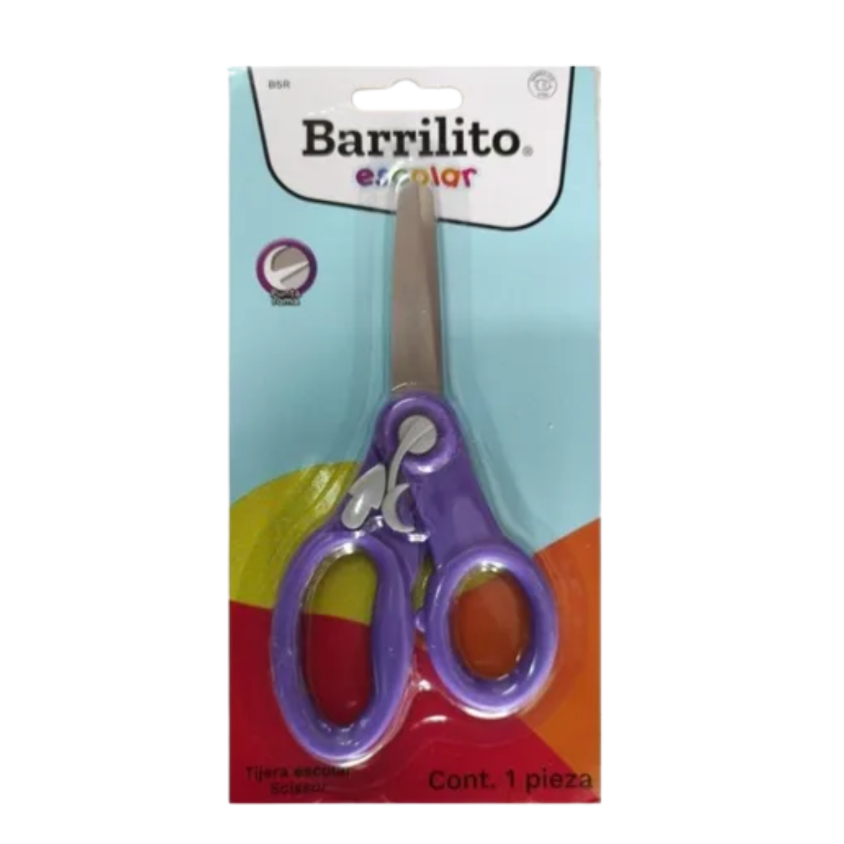 Tijera Escolar Barrilito B5r Punta Roma Acero Inoxidable