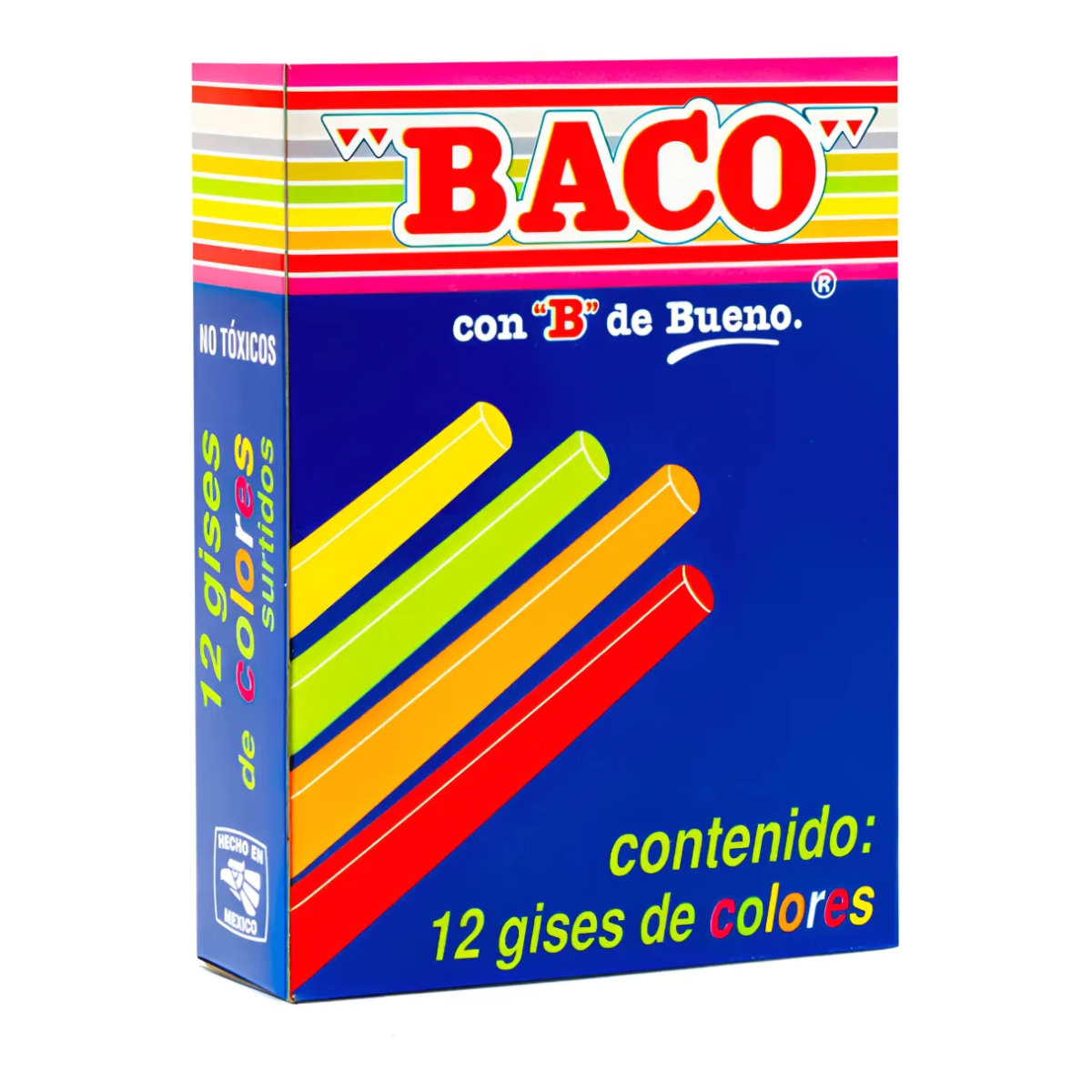 12pz Gises De Colores Surtidos Baco Caja