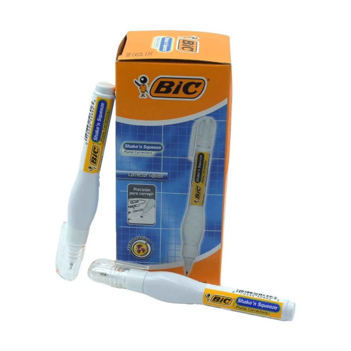 12 Correctores Liquido Tipo Pluma Bic Shaken Squezze