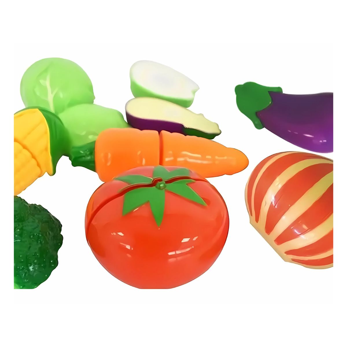 Set Verduras De Juguete Para Partir Cortar Plástico Cocinar