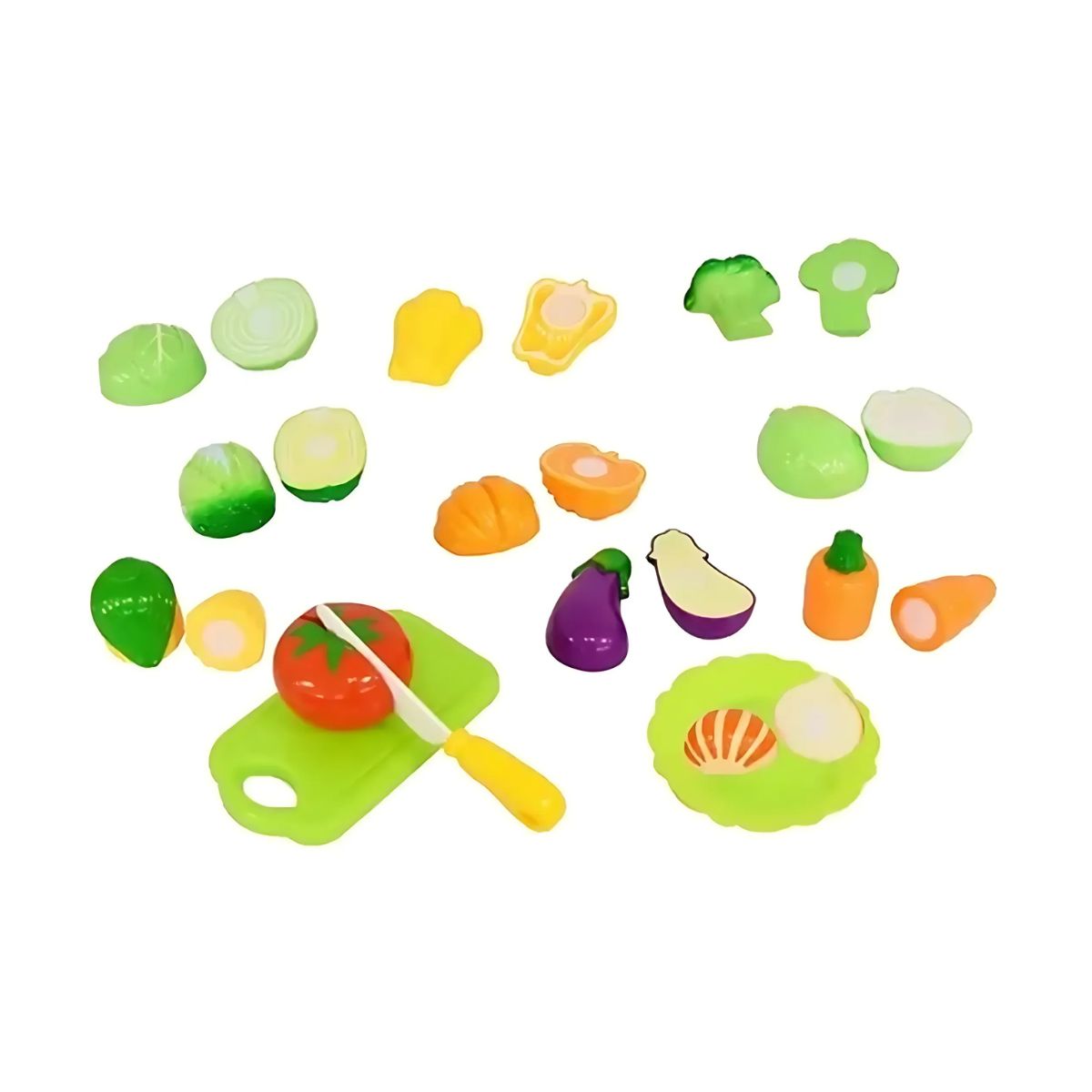 Set Verduras De Juguete Para Partir Cortar Plástico Cocinar