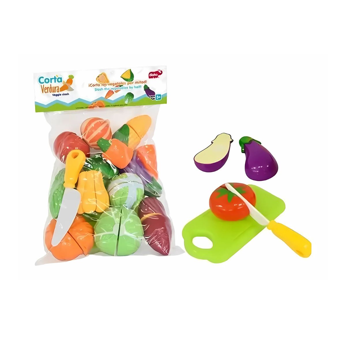Set Verduras De Juguete Para Partir Cortar Plástico Cocinar