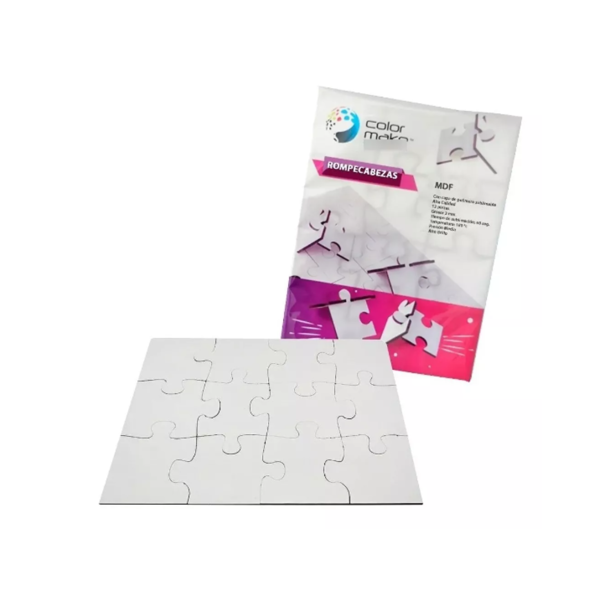 Rompecabezas A4 Mdf 12 Piezas C/u Color Make Sublimar