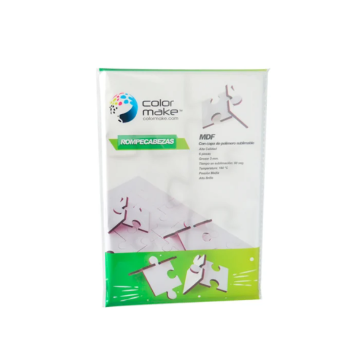 Rompecabezas Mdf 6 Pz Ensamblar 20 X 16 Cm Color Make