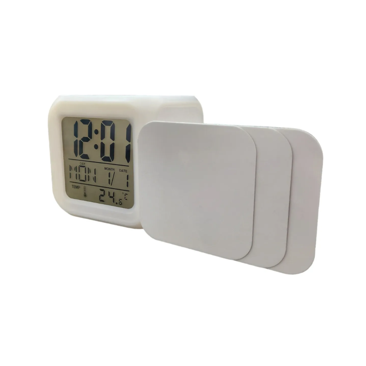 4 Pz Reloj Despertador Cuadrado Sublimar Sublimacion Color Make