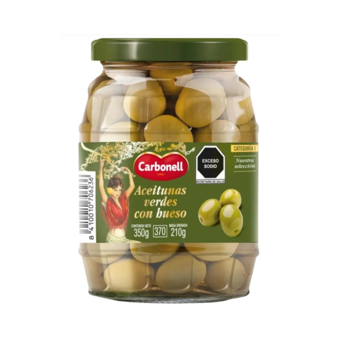Aceituna Con Hueso Carbonell Frasco 350 Gr Con Omega 3