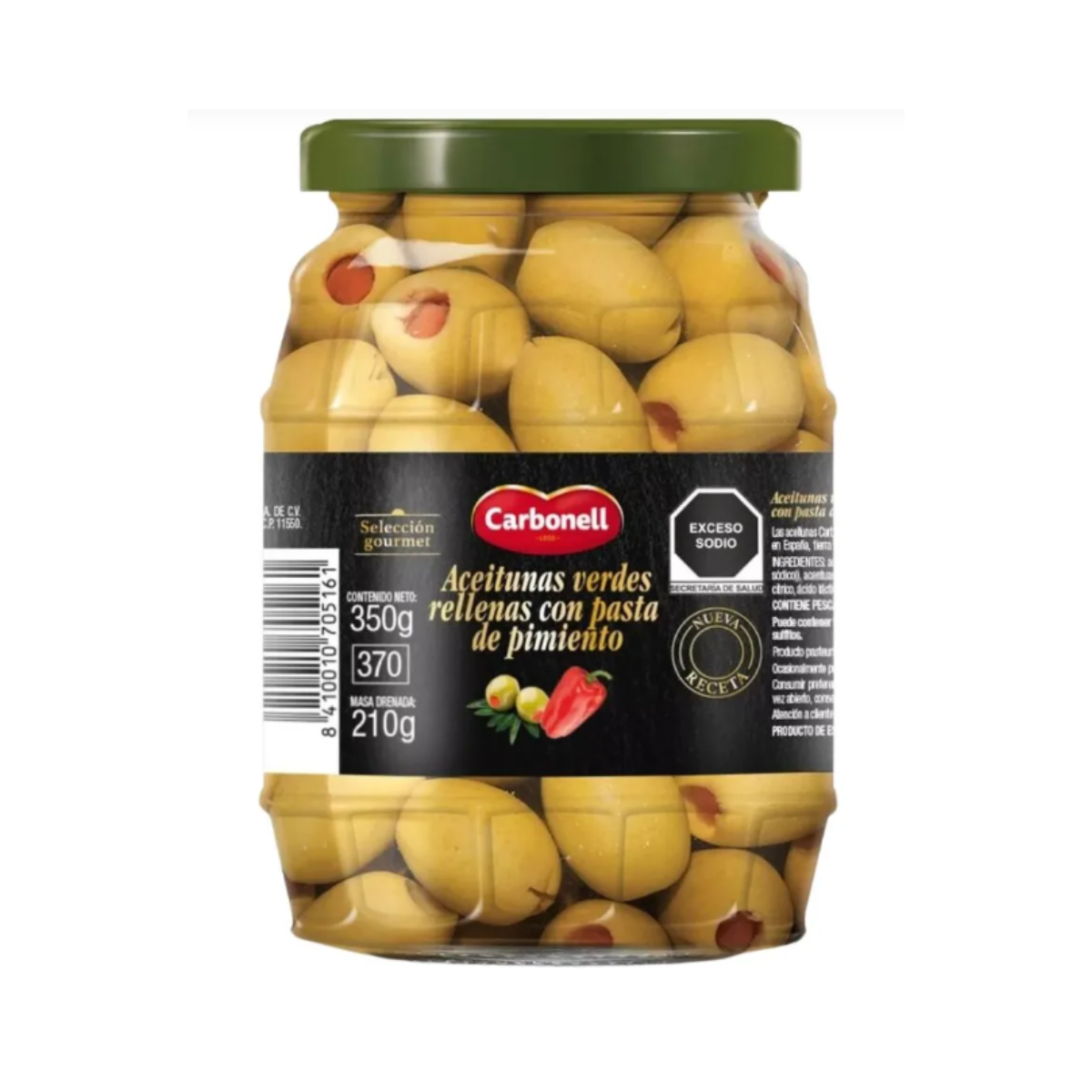 Aceituna Rellena Pimiento Carbonell Frasco 350 Gr Orgánico