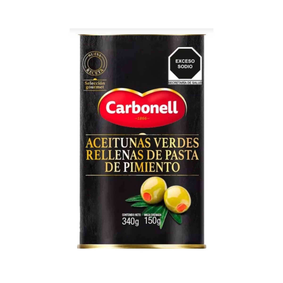Aceituna Rellena Pasta Pimiento Carbonell Lata 340 Gr