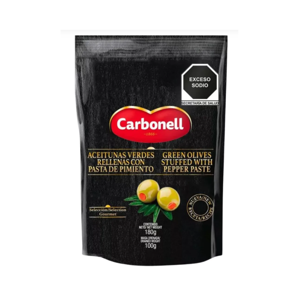 Aceitunas Rellenas De Pimiento Carbonell Bolsa 180 Gr
