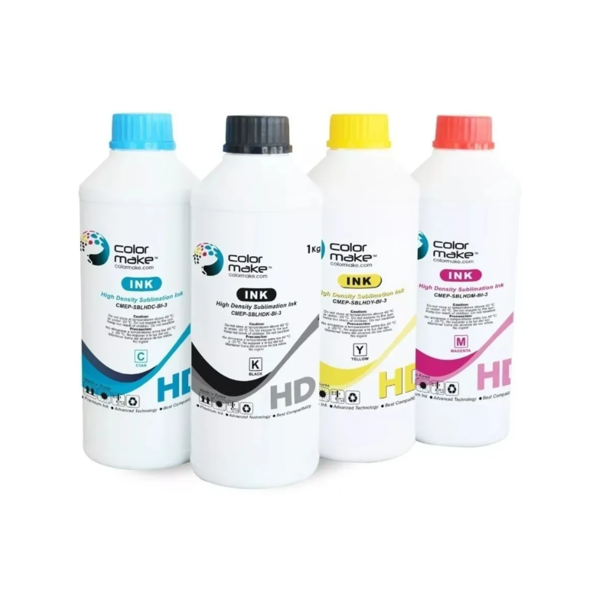 Pack 4 Tinta 1 L Hd Cmyk Sublimar Sublimacion Color Make