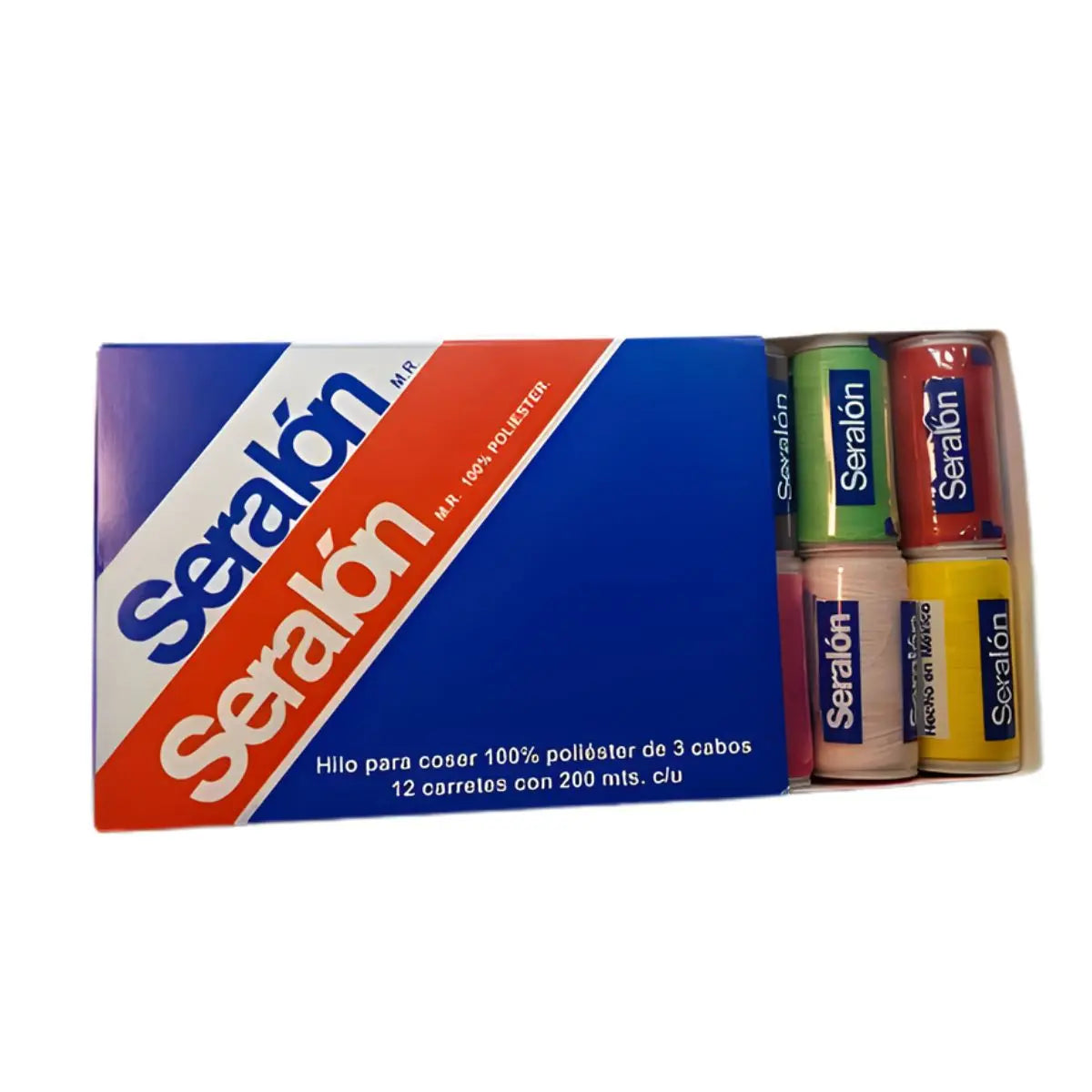 12 Pack Hilos Costura Seralon 200 Metros C/u Colores Modista Confetti