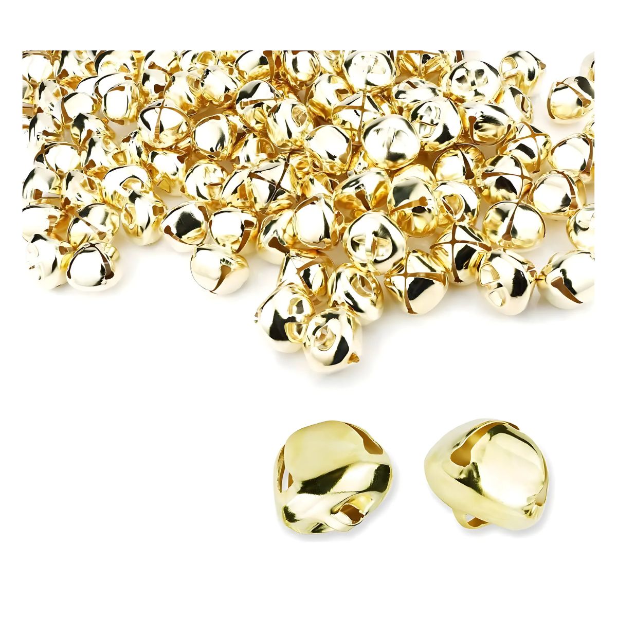 100 Cascabeles 10mm Confetti No.10 Dorado Manualidad