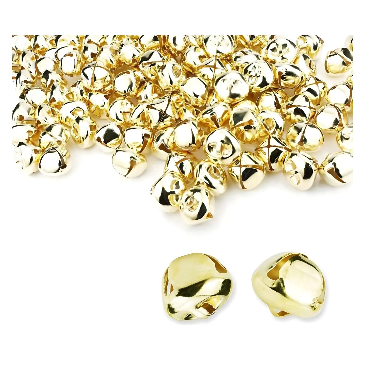 100 Cascabeles 24mm Confetti No. 24 Dorados Manualidad