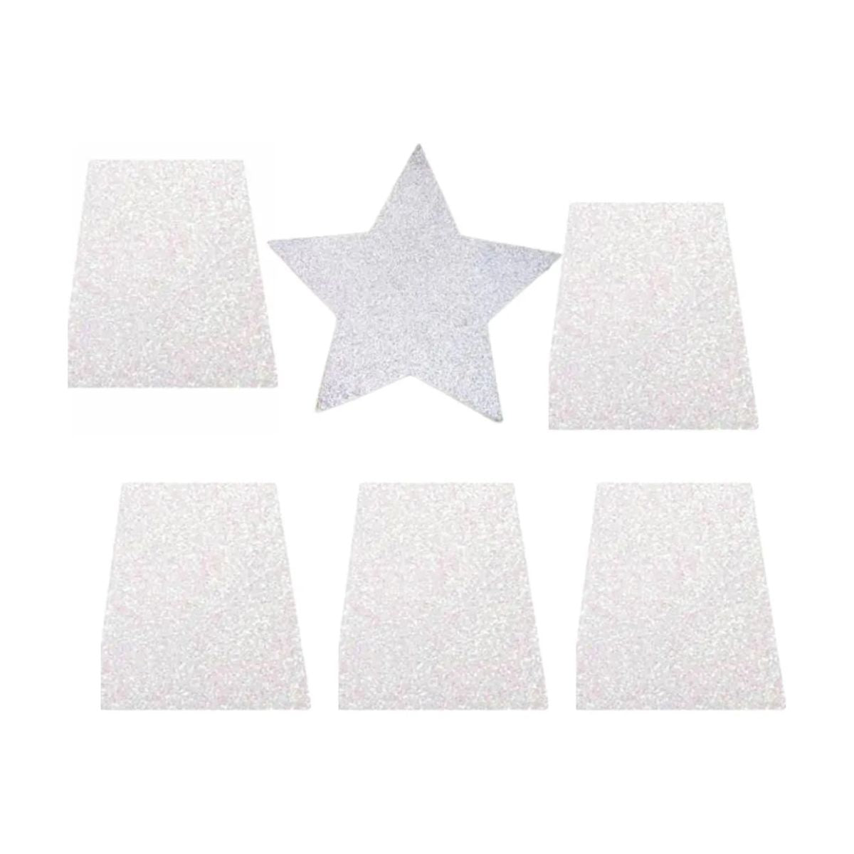 10 Hojas Foamy Diamantado Confetti Carta Color Blanco