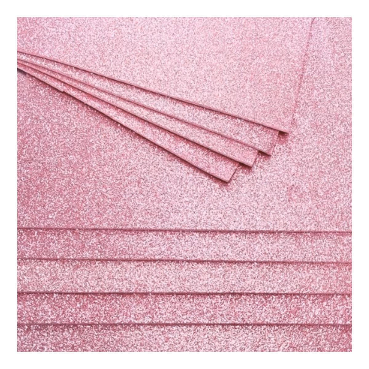 10 Hojas Foamy Diamantado Confetti Color Rosa Foami Carta