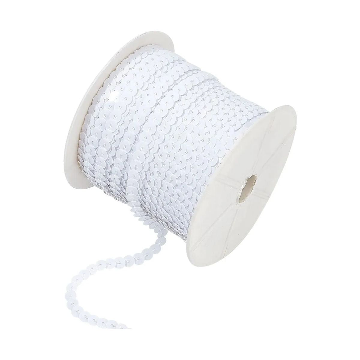 Galon Lentejuela Metalico Confetti 90 Mtrs Colores A Color Blanco