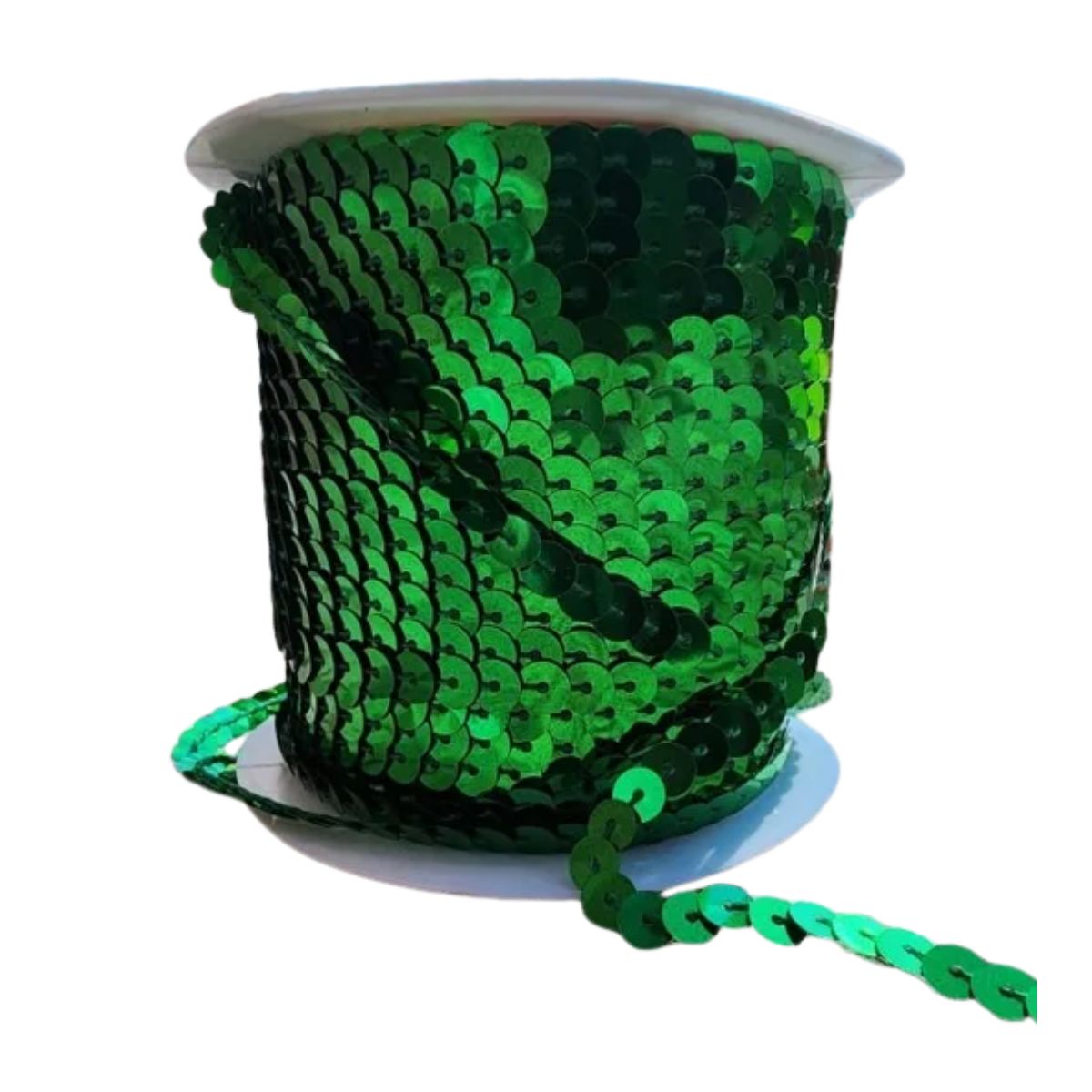 Galon Lentejuela Metalico Confetti 90 Mtrs Colores A Color Verde