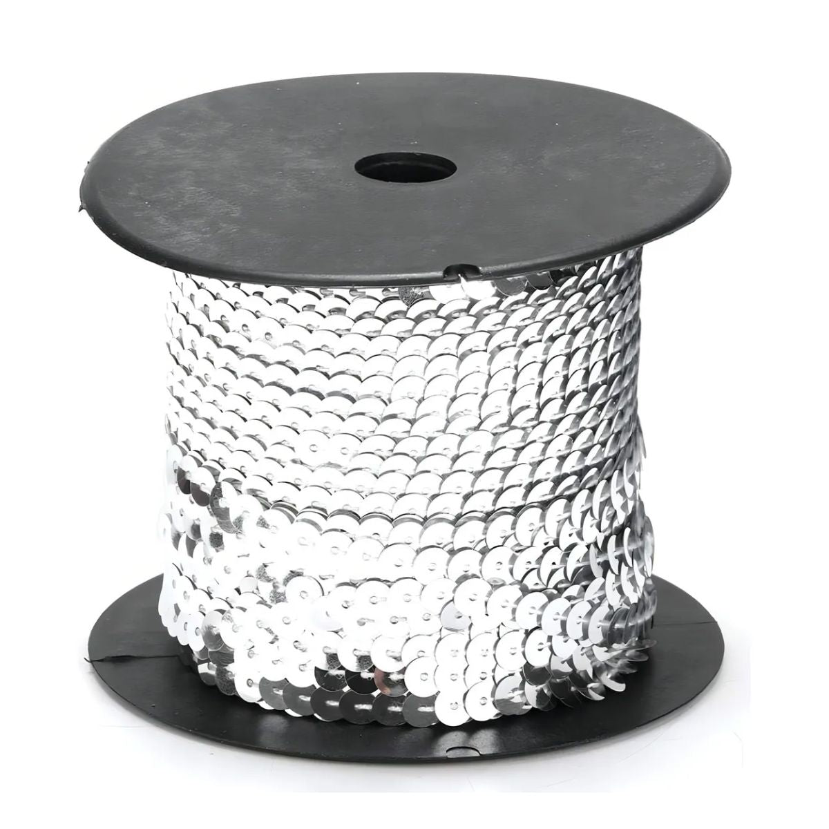 Galon Lentejuela Metalico Confetti 90 Mtrs Colores A Color Plata