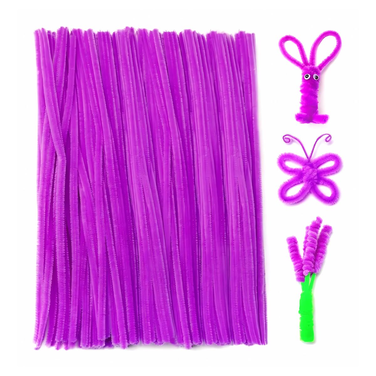 100 Limpiapipas Terciopelo Confetti Colores A Elegir