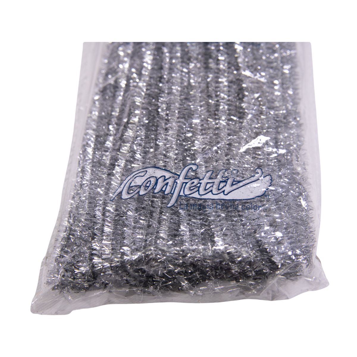 100 Limpiapipas Metalicos Confetti Color Plateado