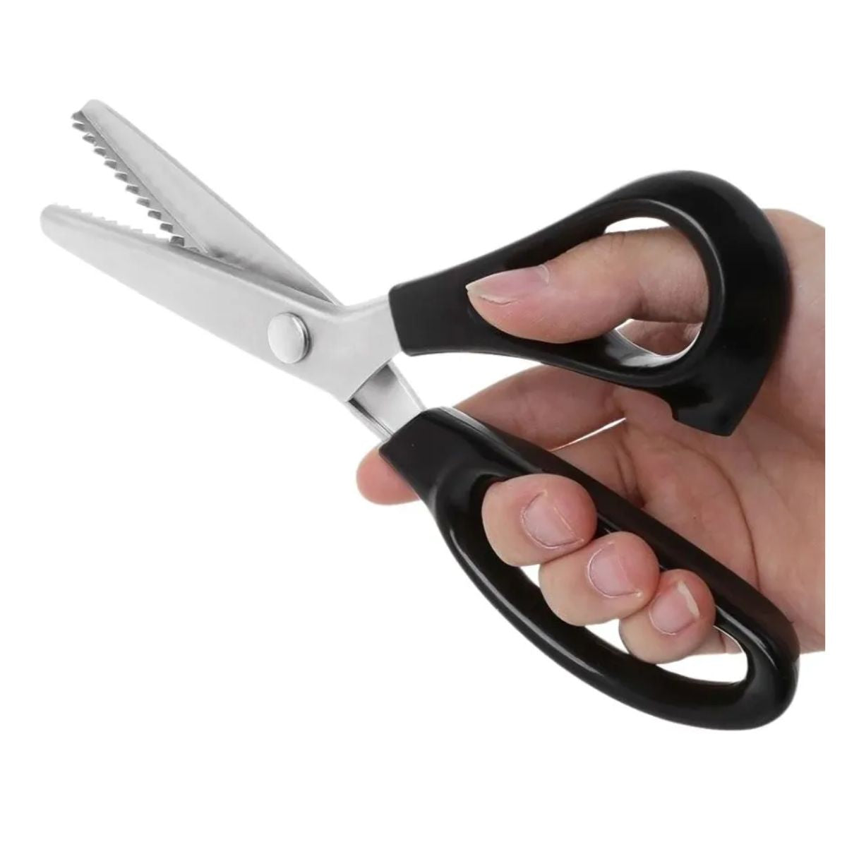 Tijera Costura Zig Zag No.9 Confetti Acero Inoxidable Color Negro