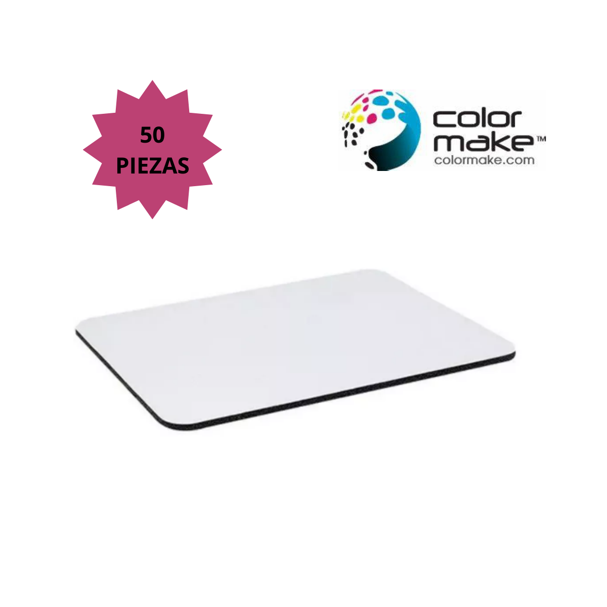 50 Pz Mouse Pad Sublimar Sublimacion Rectangular Color Make