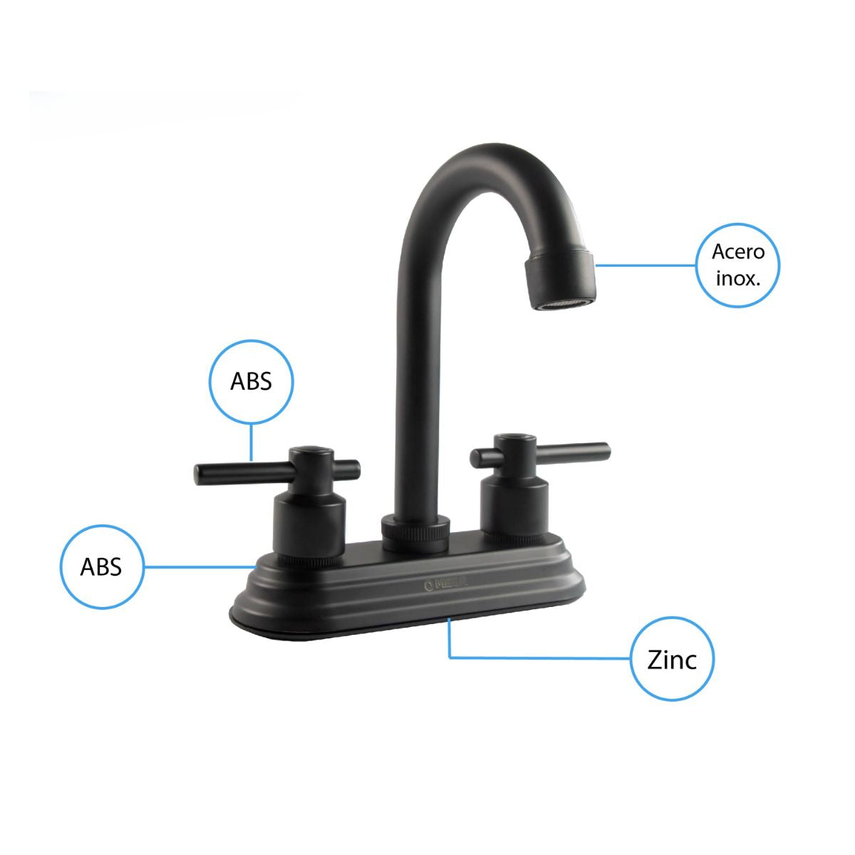 Mezcladora Para Lavabo Negro Mate Meer