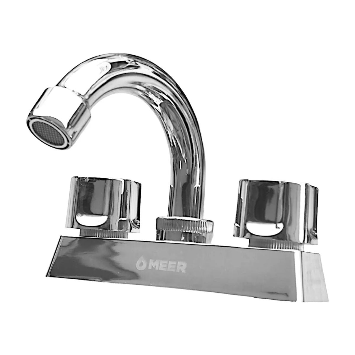 Mezcladora Para Lavabo Cromada 1/4 De Vuelta Abs Marca Meer Acabado Cromado Color Plateado