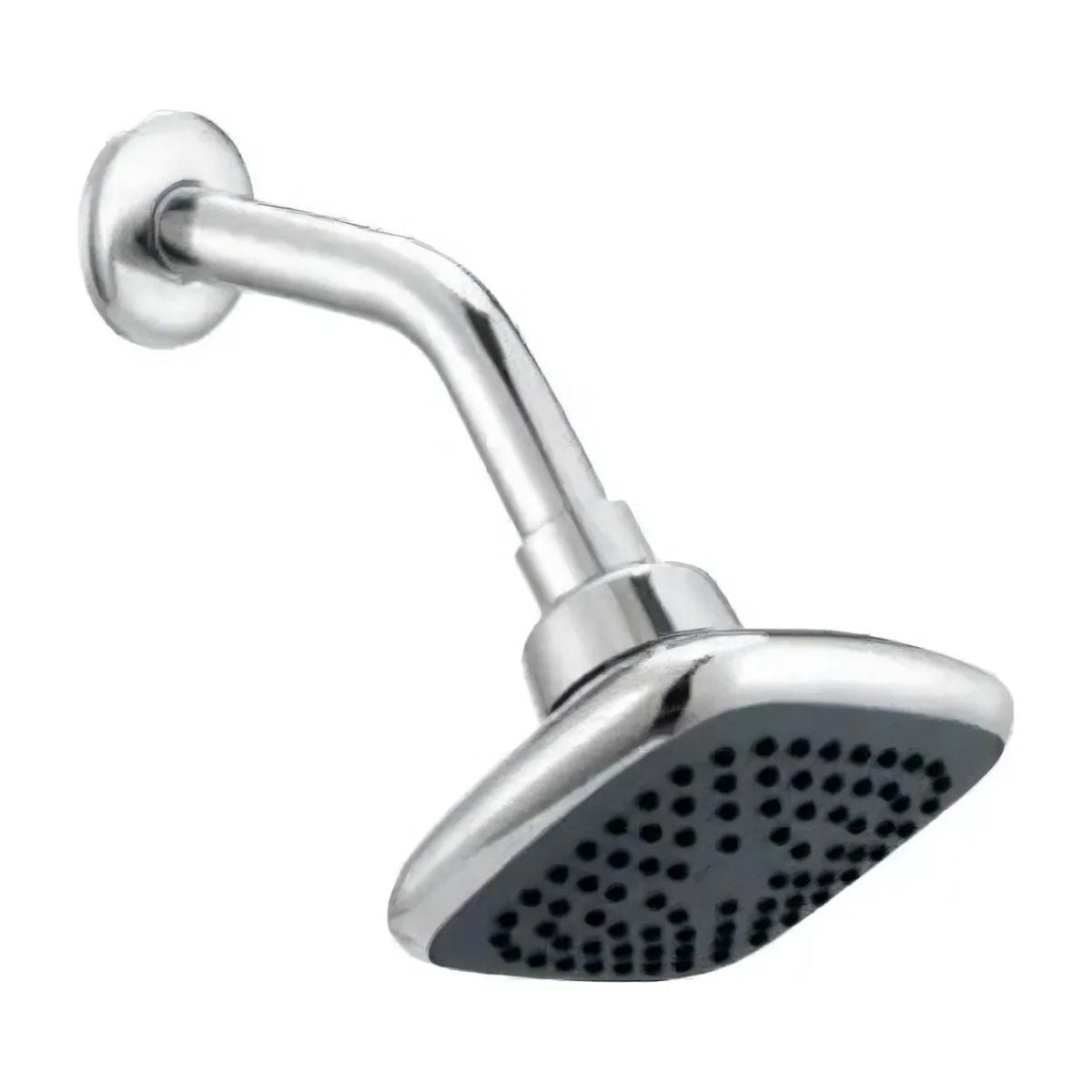 Regadera Cuadrada Con Tubo Multiposición, Anti-sarro Meer Acabado Cromado Color Plateado