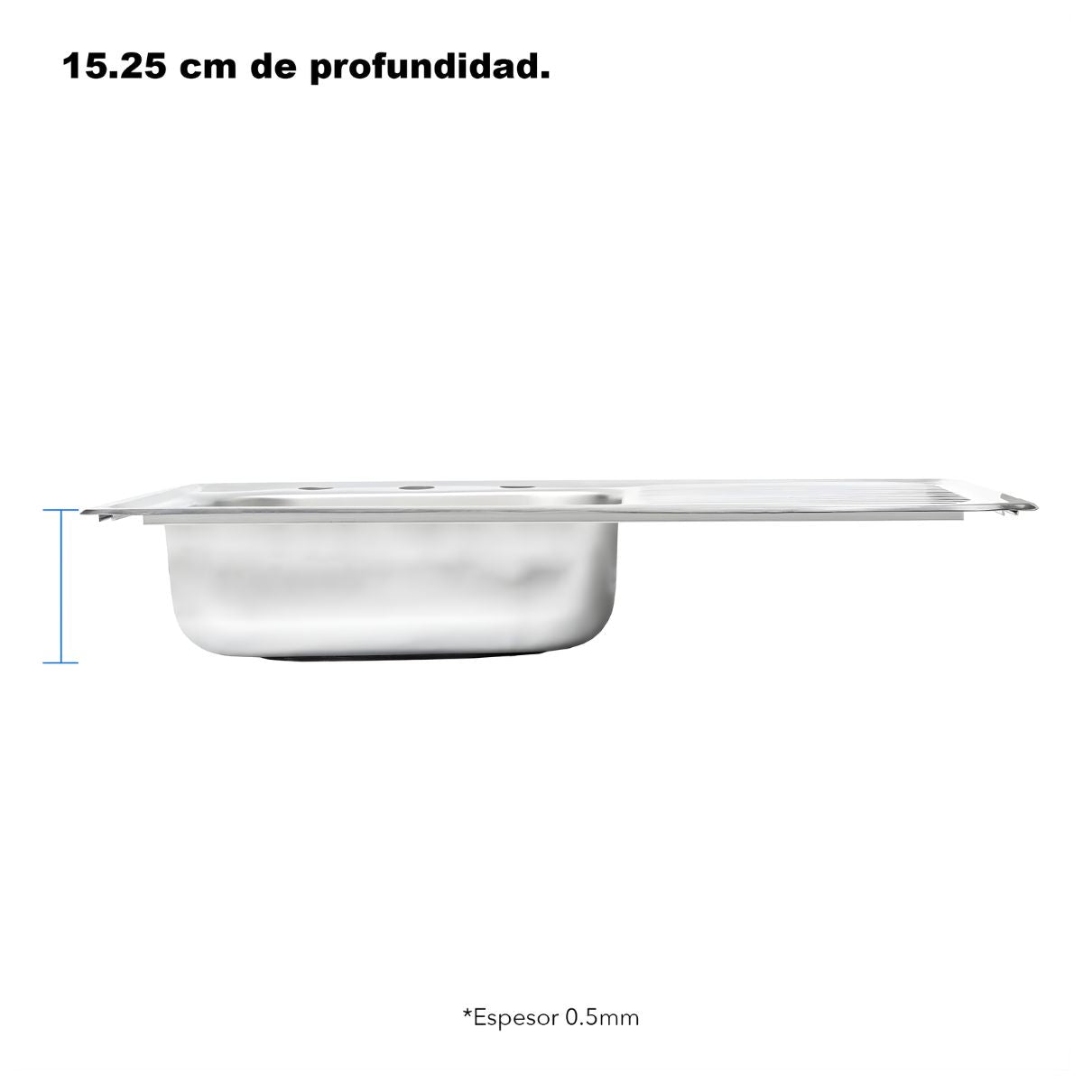 Tarja Sencilla Sobreponer Escurridero Derecho Meer 80 × 50 × 15 cm