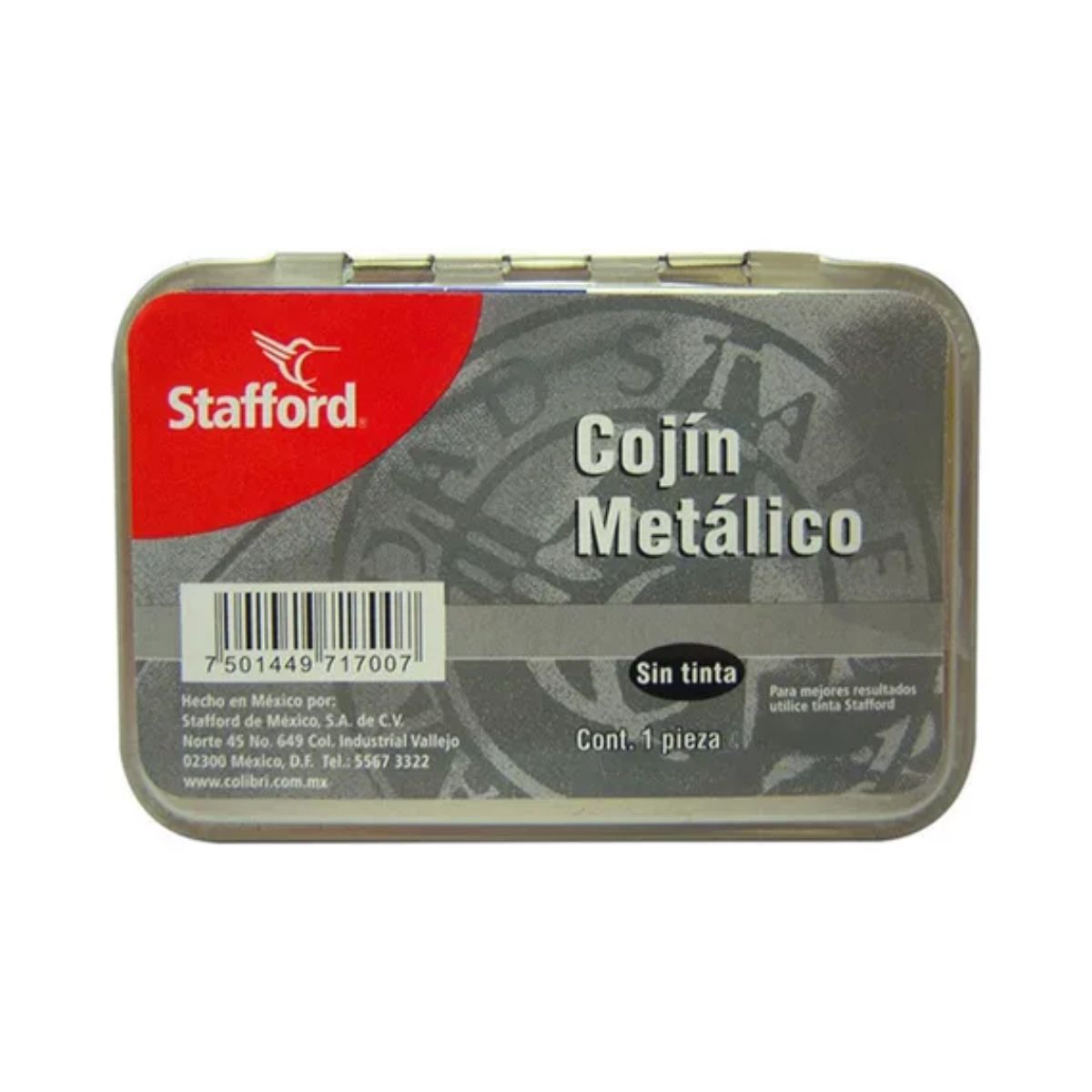 Cojin Sello Metalico No. 1 Sin Tinta Satfford