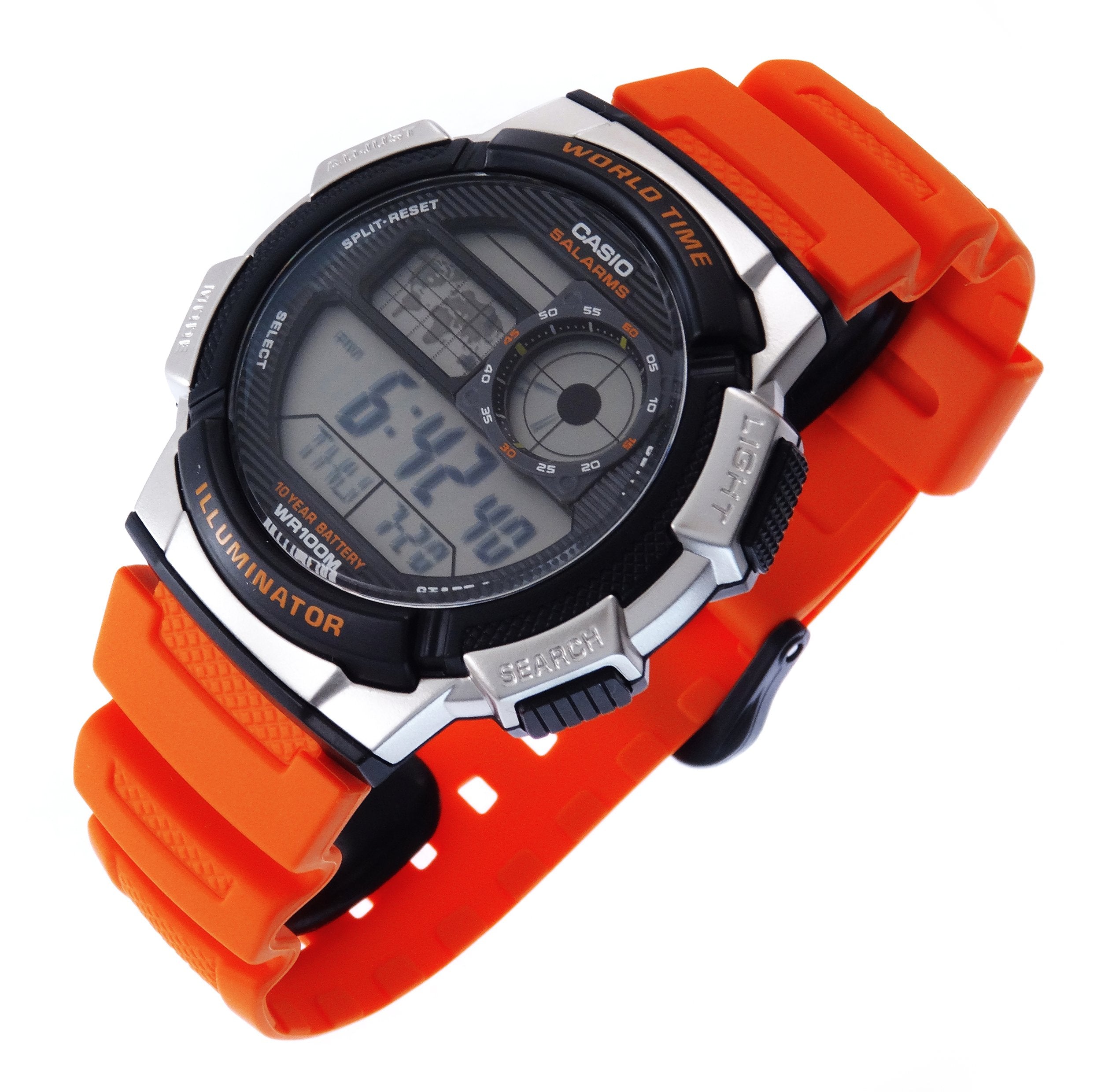 Reloj Digital Casio Youth Series Ae-1000w-4bv Color Naranja